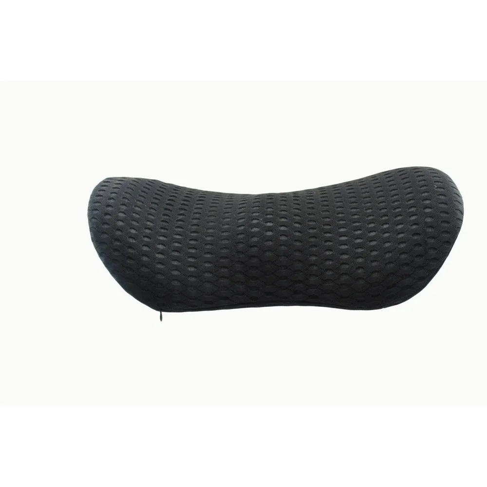 Black Ergonomic Lumbar Support Pillow Memory Foam Back Cushion 3D Mesh Cover